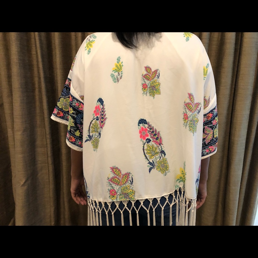 Kimono multi color w fringe - Picture 2 of 4